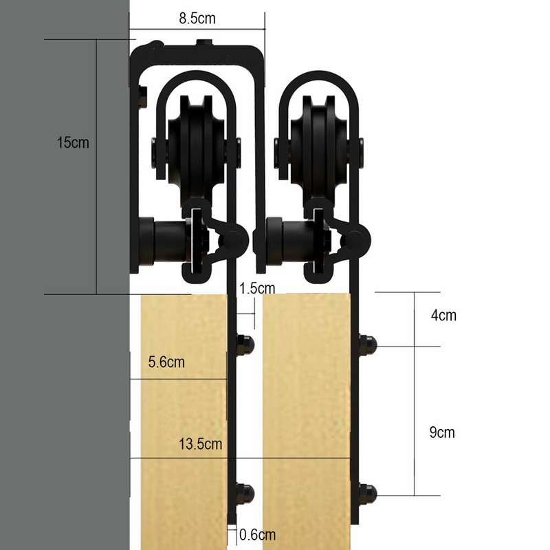 9FT-20FT Bypass Sliding Barn Door Hardware Kit For 4 Doors Closet Track Roller gallery