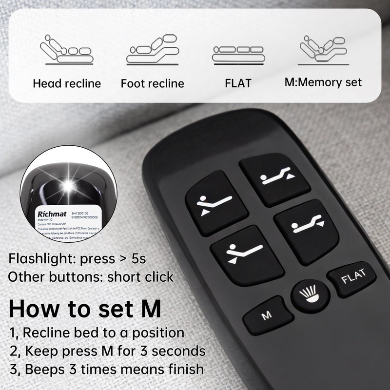 Adjustable Bed Control Box with Remote Replacement - 4 Pin Head & Foot Motor gallery