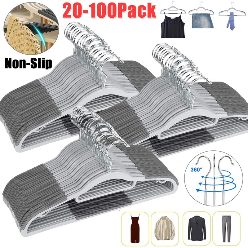 Durable Plastic Hangers Non Slip for Clothes Coat 360° Swivel Hook Heavy Duty gallery