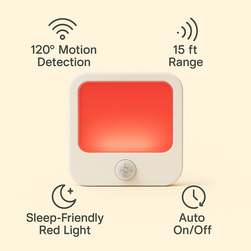Motion Sensor Night Light Blue light free red light | Bedroom, bathroom, nursery gallery