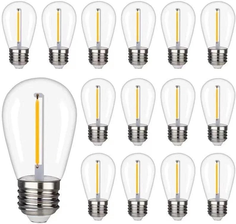 Waterproof S14 LED Light Bulbs Outdoor String Lights Replacement E26 Base 15Pack gallery