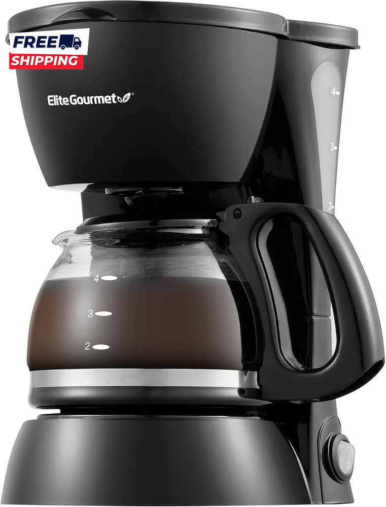 EHC4128 Automatic 4-Cup Brew & Drip Coffee Maker with Pause N Serve, Glass Caraf