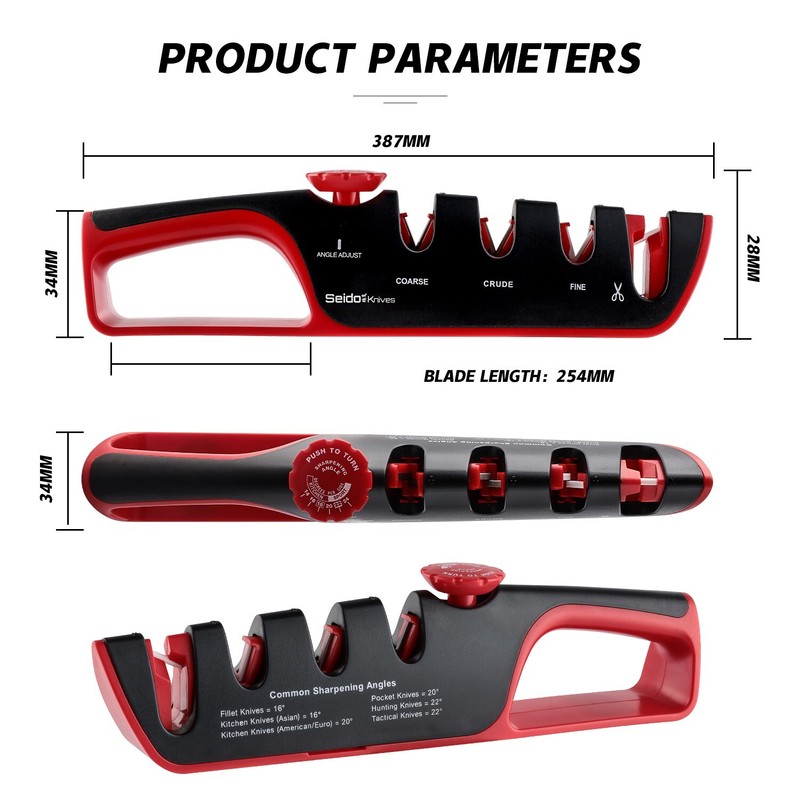 4-Stage Professional Knife Sharpener - Adjustable Angle Guide gallery