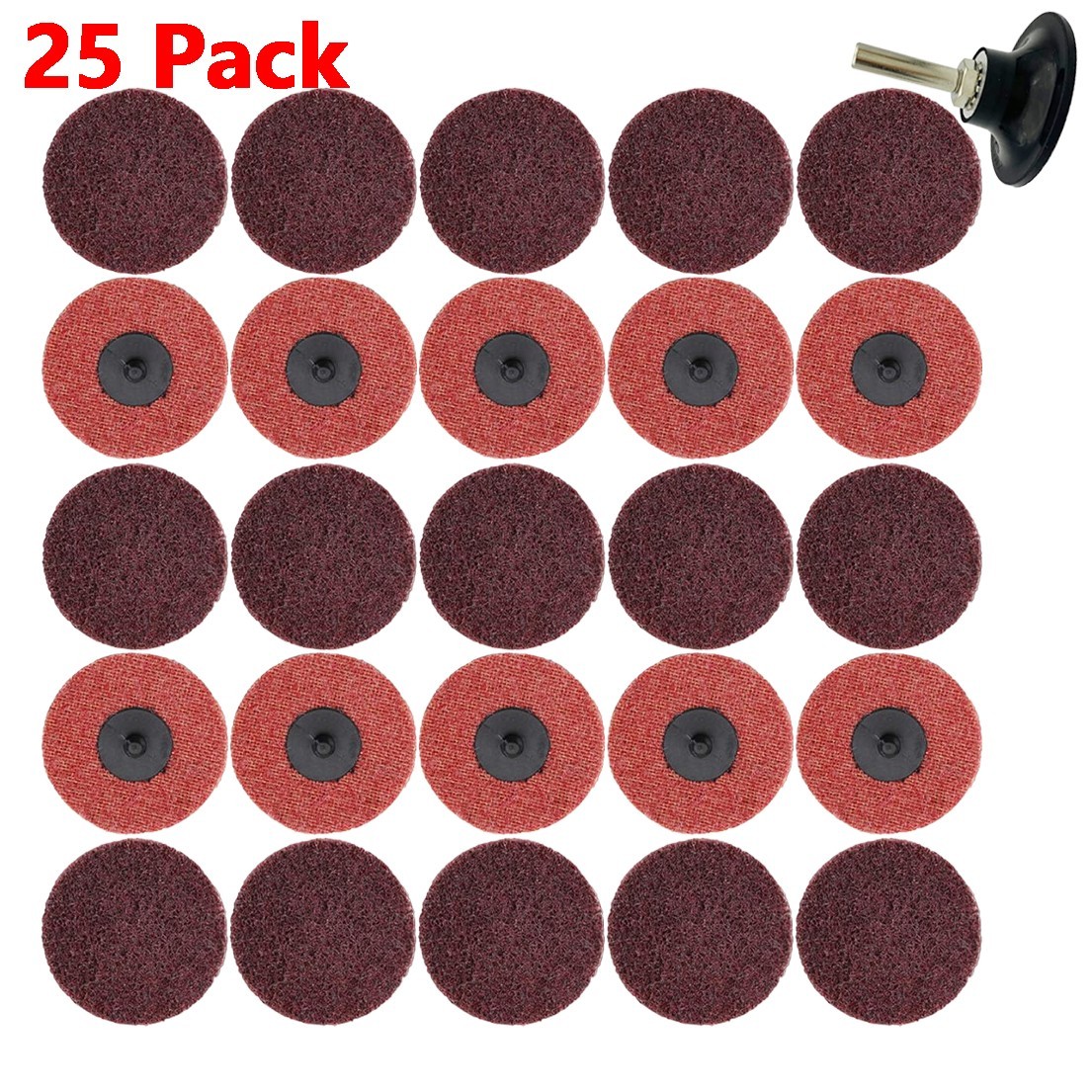 25 Pcs 3" Medium Red Nylon Surface Conditioning Discs for Grinding Polishing gallery