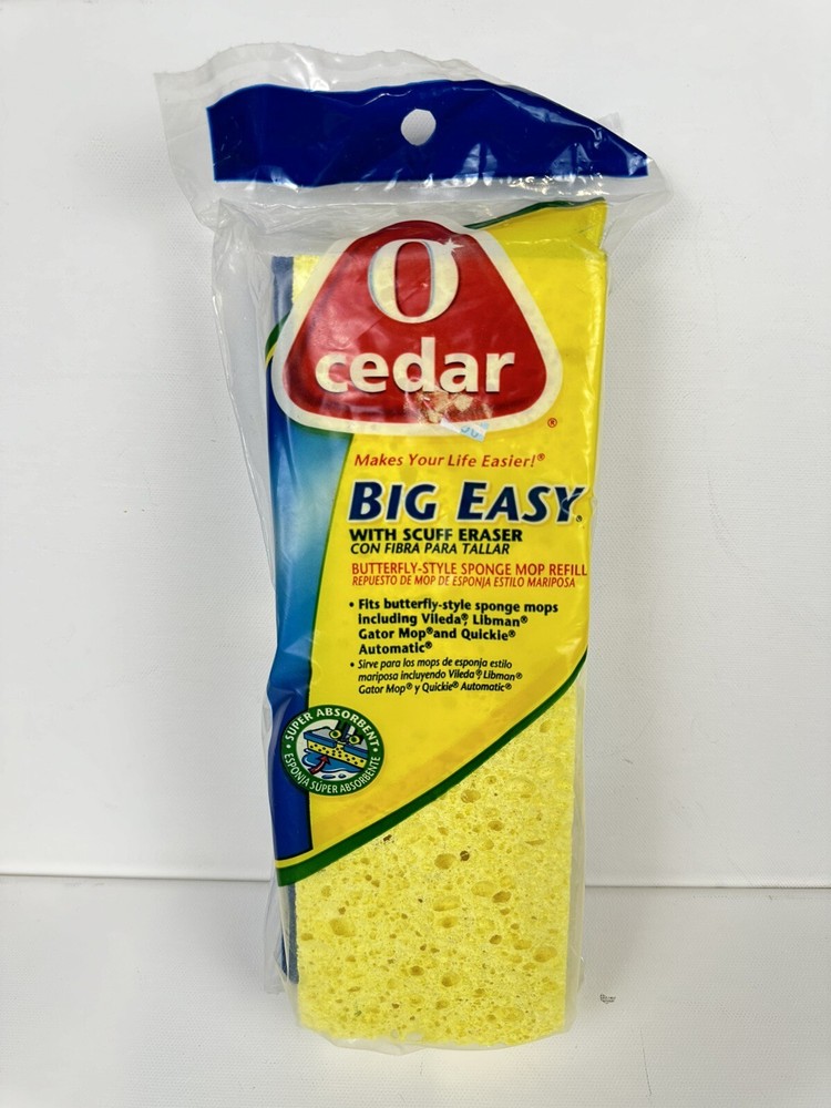 O Cedar Big Easy Flat Sponge Mop Refill Super Absorbent Sponge NOS NIB