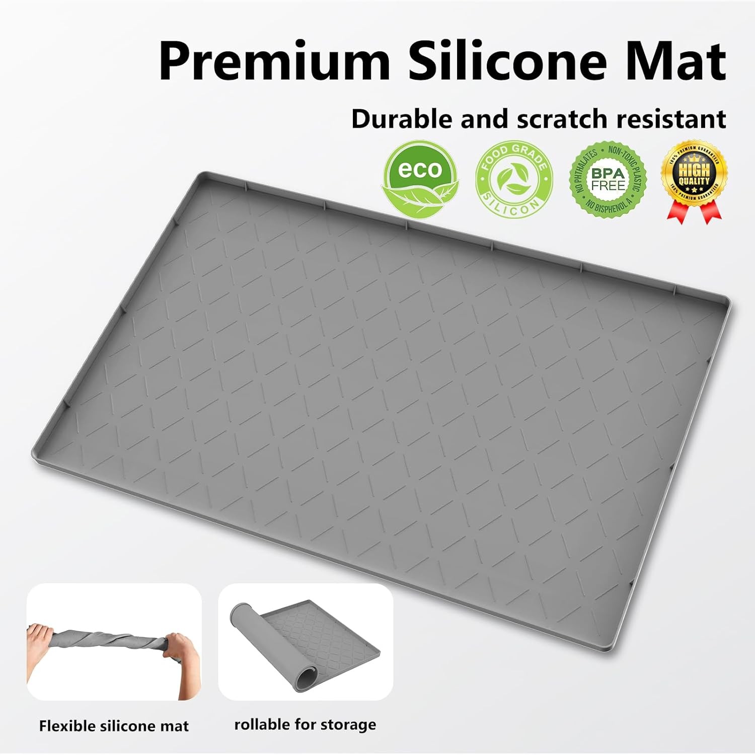 Under Sink Mats Kitchen Waterproof 34"X22" Undersink Protectors Silicone Mat gallery