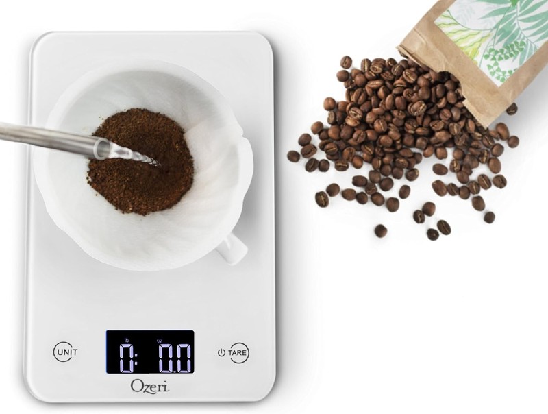 Ozeri Touch Professional Tempered Glass Digital Food Meal Kitchen Scale, White gallery
