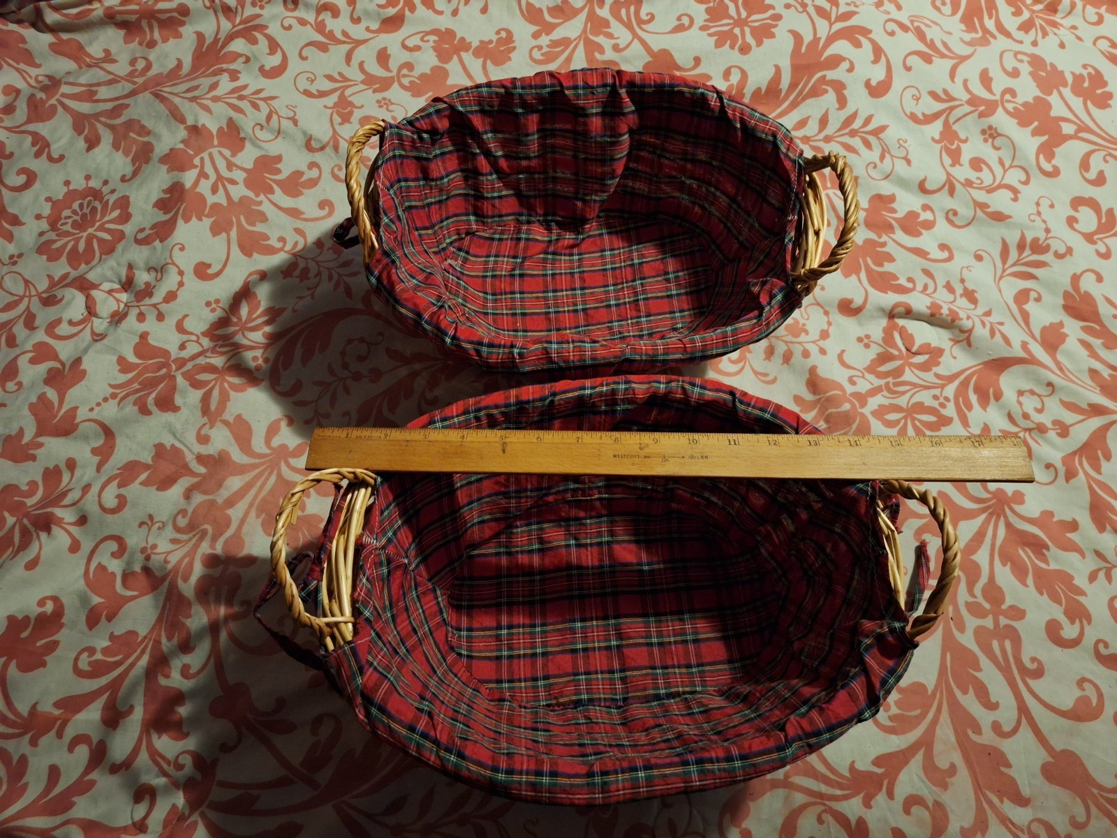 Large Wicker Baskets with Handles 12"L x 9"W x 6"D with Liners Thanksgiving gallery