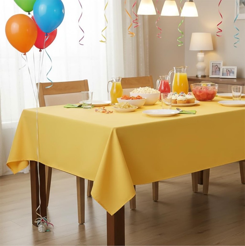 Rectangle Tablecloth - 60 x 84 Inch - Stain and Wrinkle Resistant Washable Po... gallery