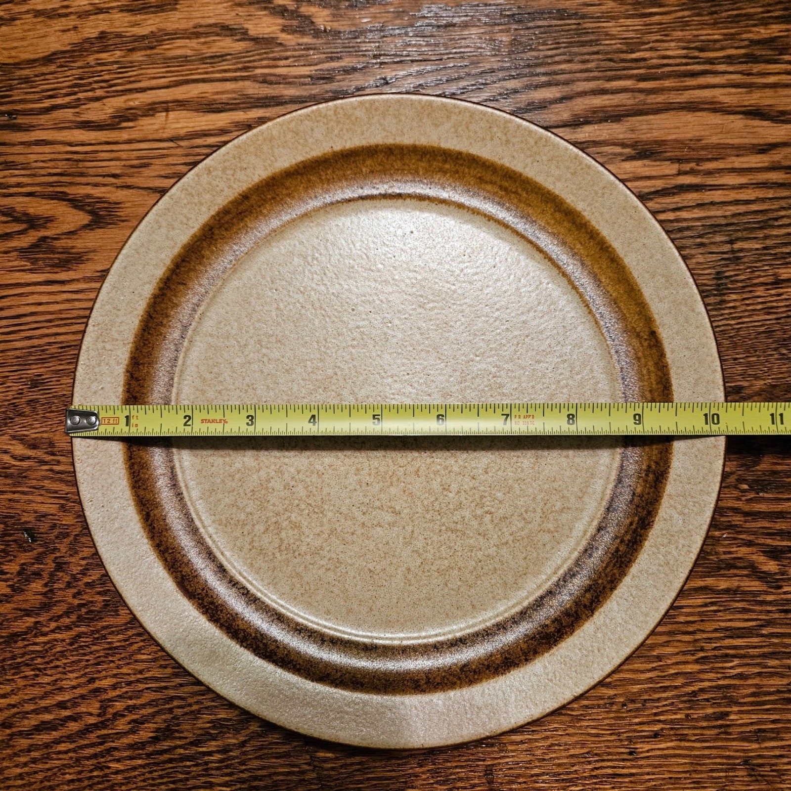 Pottery Craft USA Stoneware Dinner Plate Brown Tan Speckled Mid Century Modern gallery