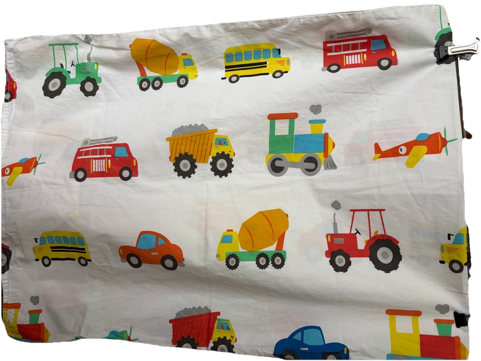 Two Standard Transportation Pillowcases with Trucks Planes Tractors Cars Boys gallery