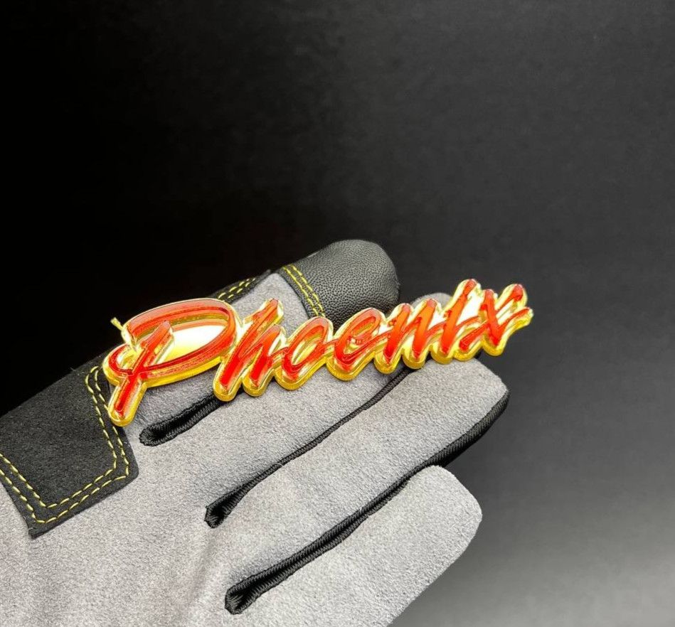 1PC PHOENIX Custom Text 3D Acrylic Car Emblem Badge Multicolor Fender Decal gallery
