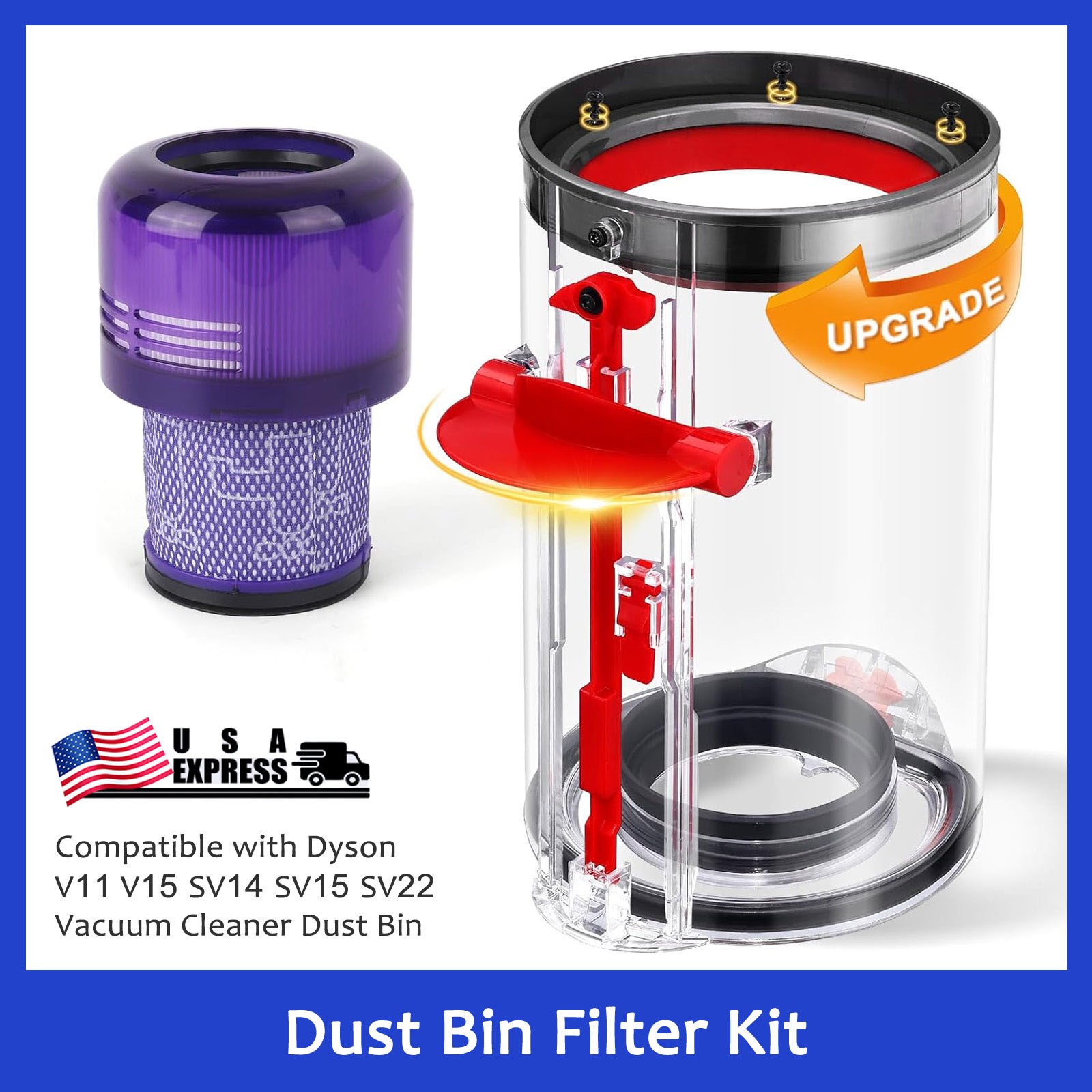 Upgraded Canister+Vacuum Cleaner Dust Bin Replace for Dyson V11 V15 SV14 SV15 gallery