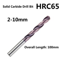 1PC 2mm-10mmx100mm HRC65 Solid Carbide Drill Bit For Hard Alloy Stainless Steel