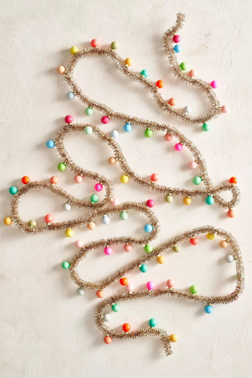 Anthropologie Good Cheer Mini Bauble Ornament Tinsel Enamel Garland Holiday NEW gallery