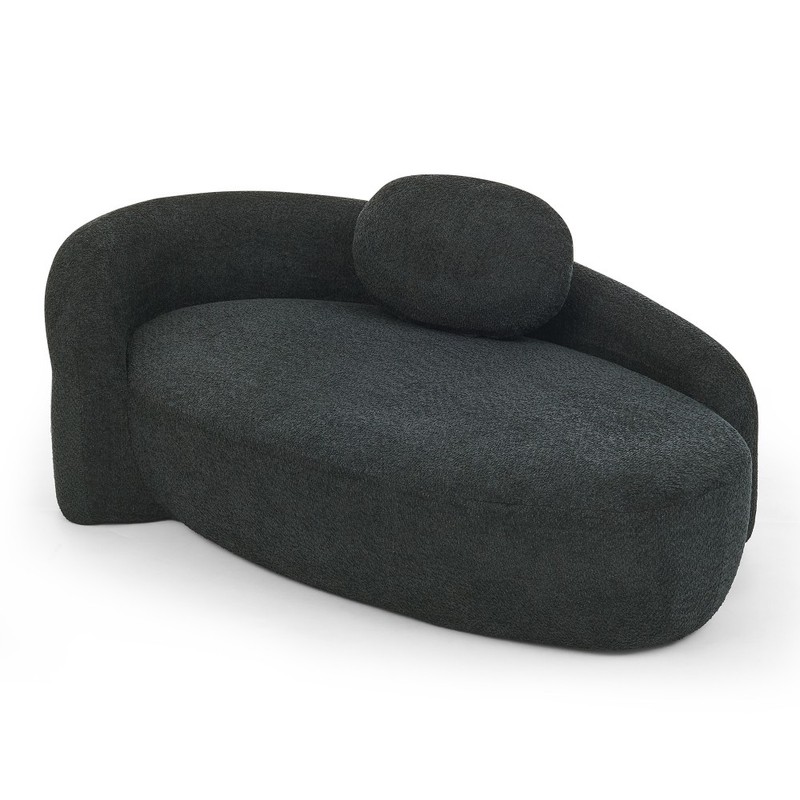 Modern Oval Single Lazy Sofa Chair with Integrated Backrest, Side Armres Pillow gallery