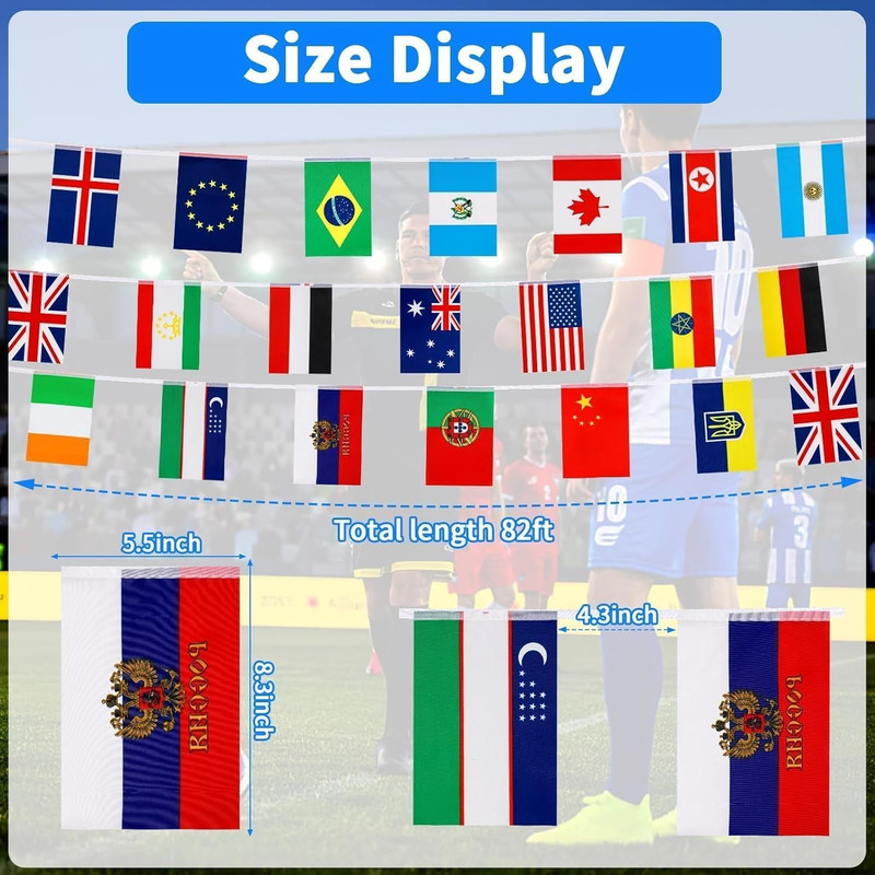 MARFOREVER 100 Countries String Flag Flags of the World, 82 Ft International Ban gallery