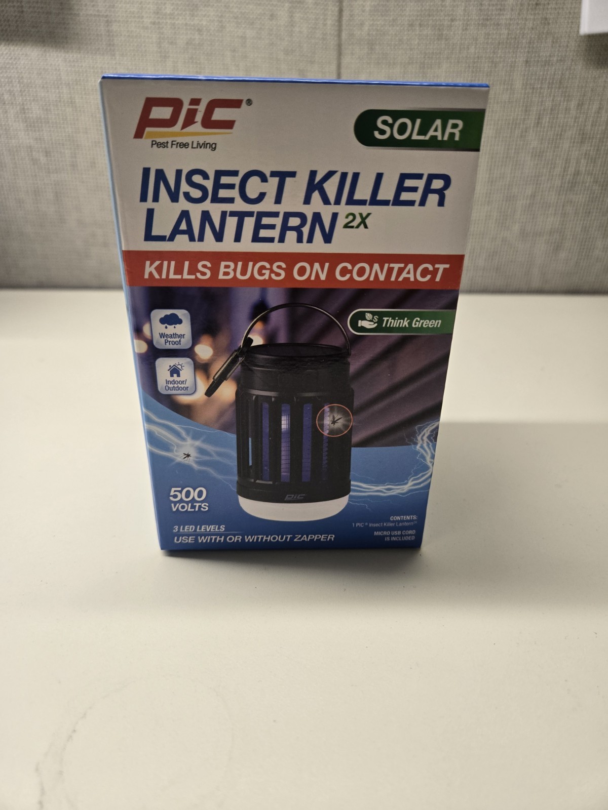 PIC Solar LED Light Lantern Mosquito Bug Zapper Camping USB Rechargeable gallery