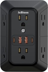 Extender Surge Protector – 6 Outlet Splitter with 4 USB Ports (2 USB C), Multipl