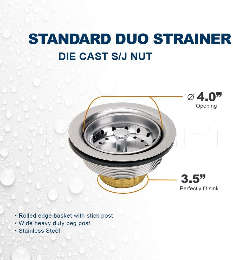 Kitchen Sink (3-1/2 Inch) Stainless Steel Drain Assembly With Strainer Basket gallery