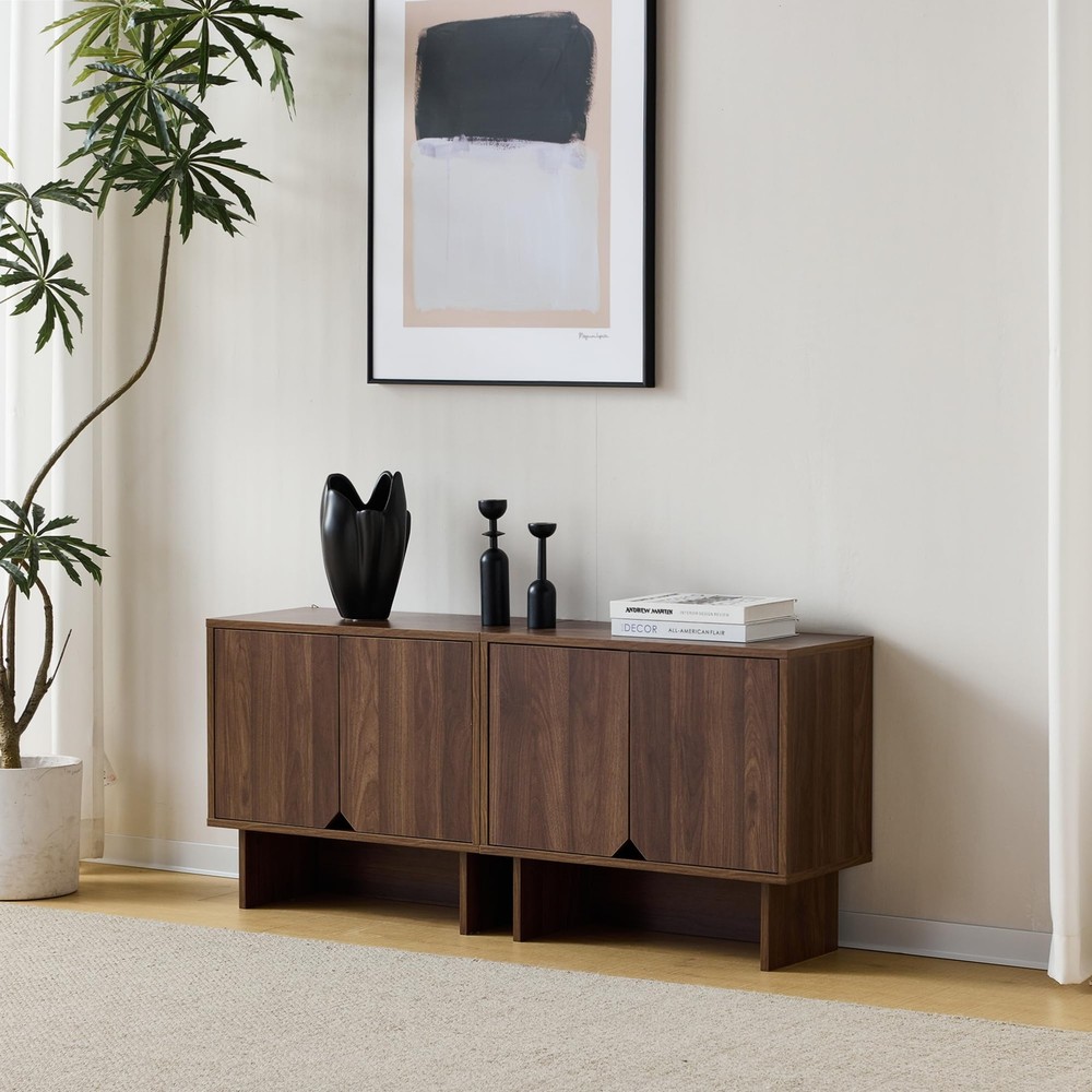Modular Buffet Cabinet with Storage, Sideboard Credenza with Adjustable Shelv...