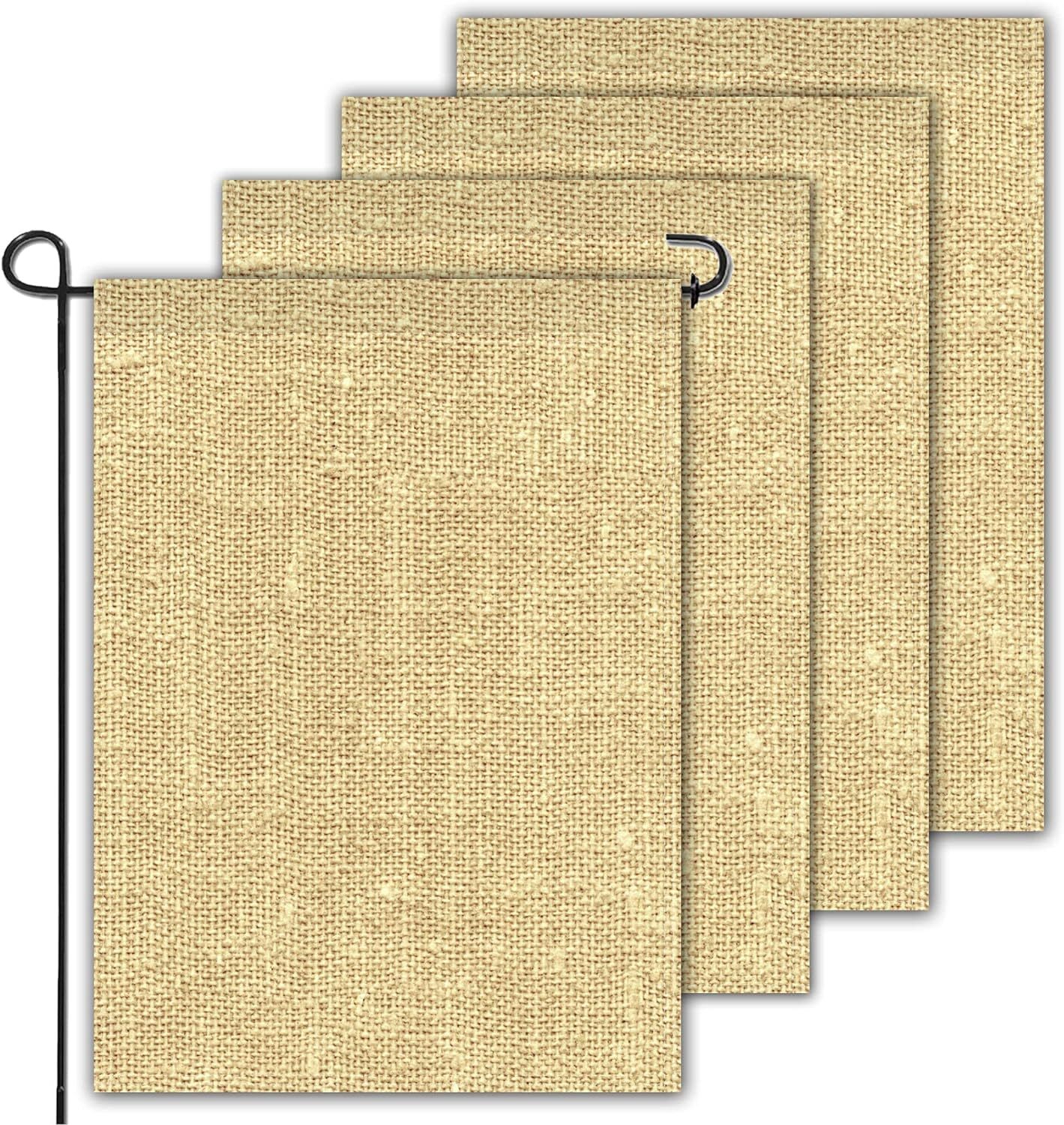 Anley 4Pcs Blank Burlap Garden Flag DIY Personalized Craft Banner Custom Design gallery