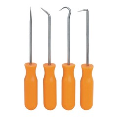 Pittsburgh 4 Piece Mini Pick & Hook Set – Straight, 90º, 120º Hook, Round Angle