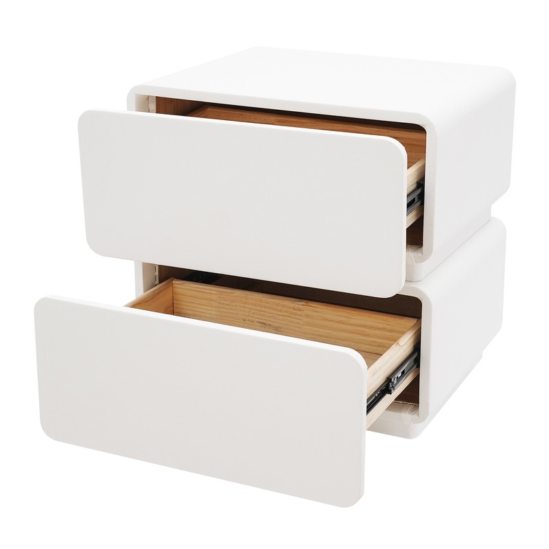 Nightstand End Table Side Table with 2 Drawers Bedside Table for Bedroom White gallery