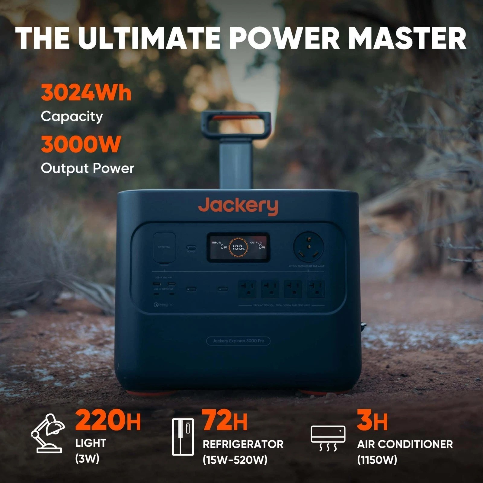 Jackery Refurbished Portable Power Station Explorer 3000 Pro, 3014Wh gallery