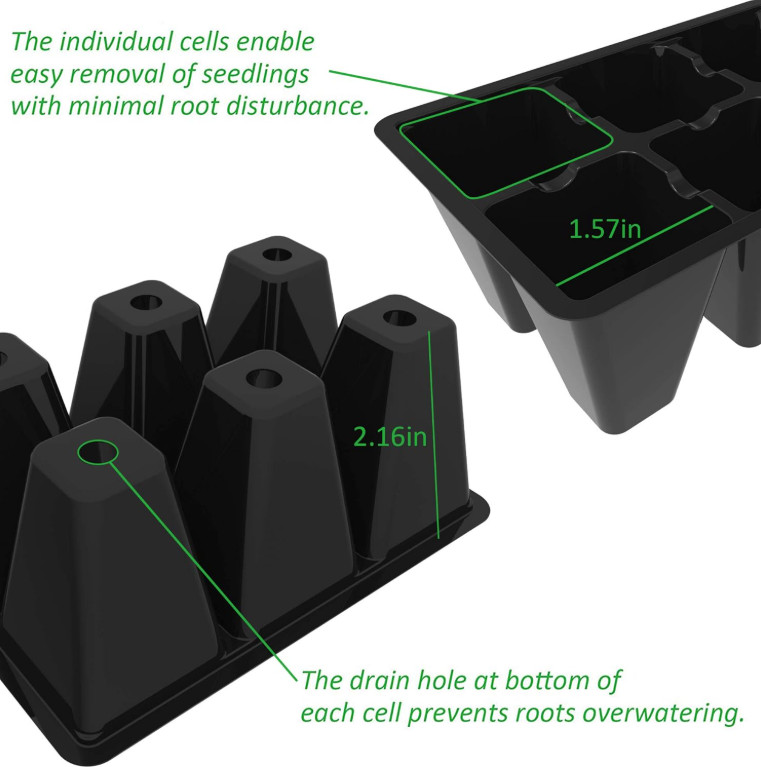 30 Pack 6-Cell Seed Starting Tray for Seedlings, Plant Starter Trays with New gallery
