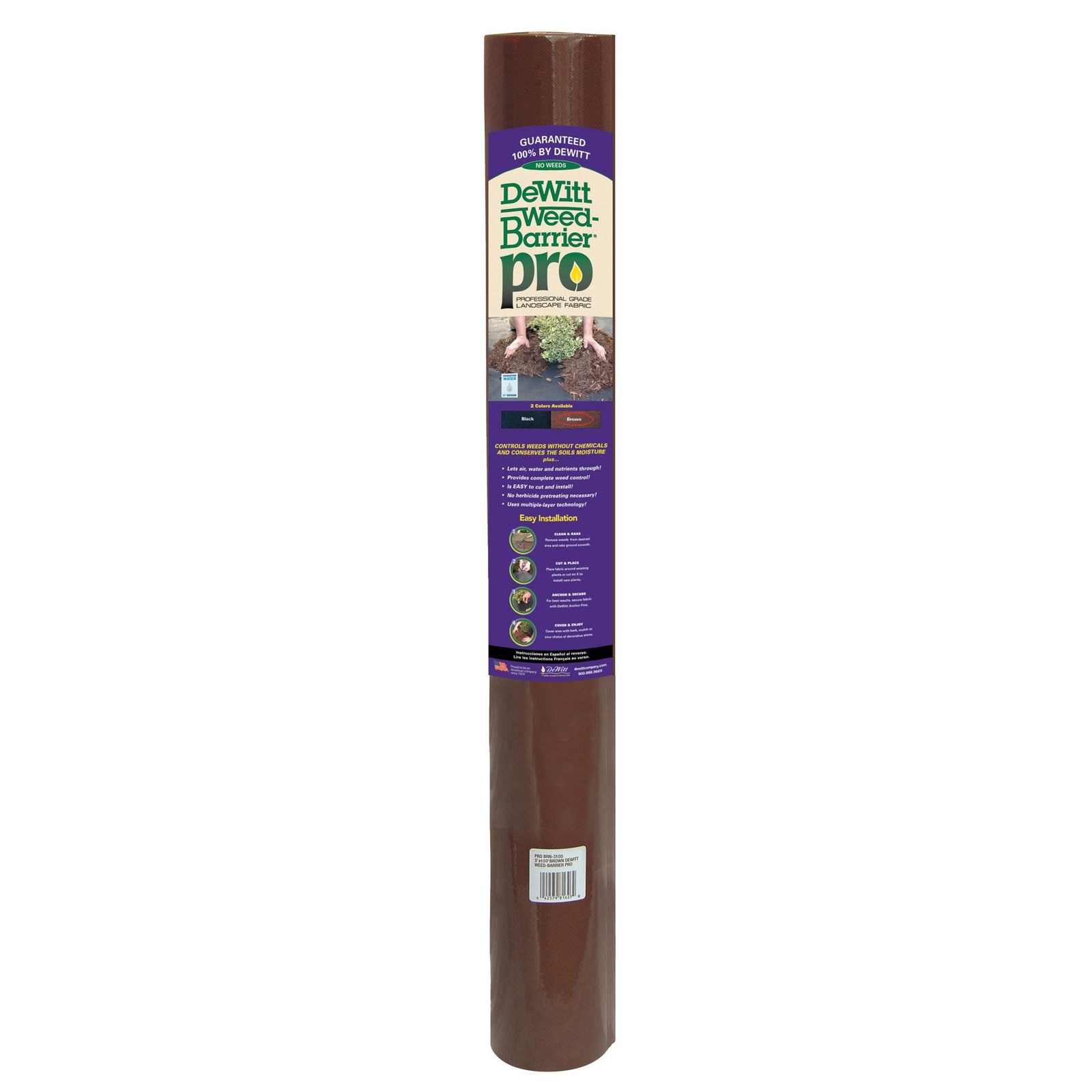 DeWitt Weed Barrier Pro Landscape Fabric in Brown (3 Ounces), 3' x 100' Refill gallery