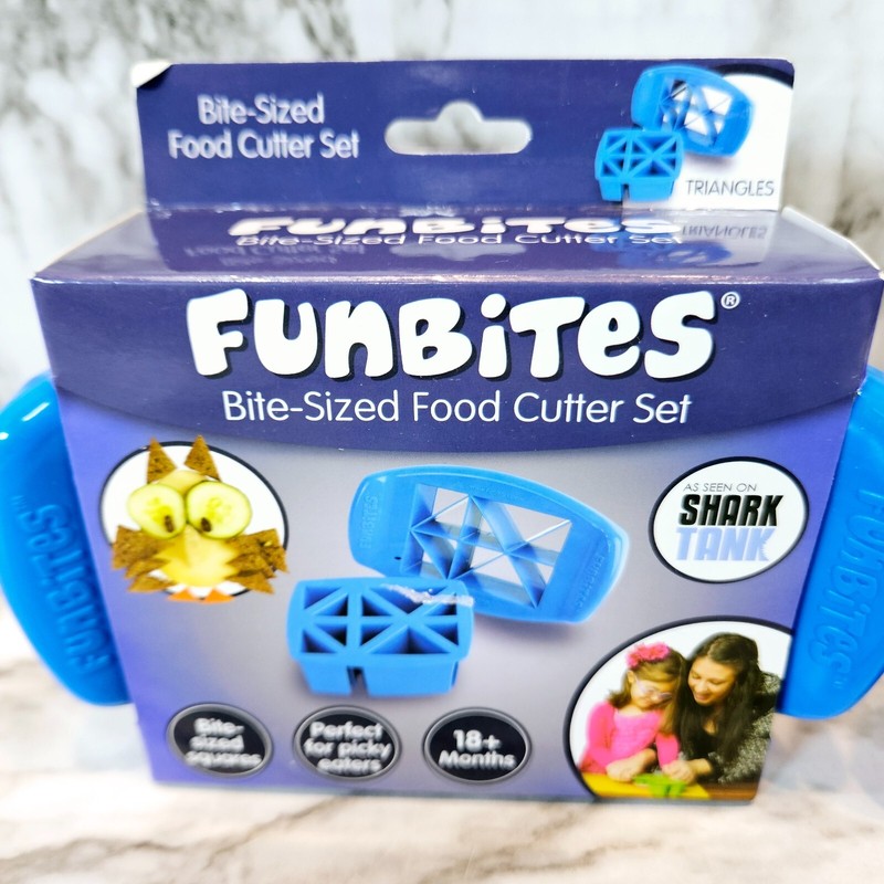 Funbites Bite Sized Food Cutter Set Hearts Triangles Squares Lot of 3 gallery