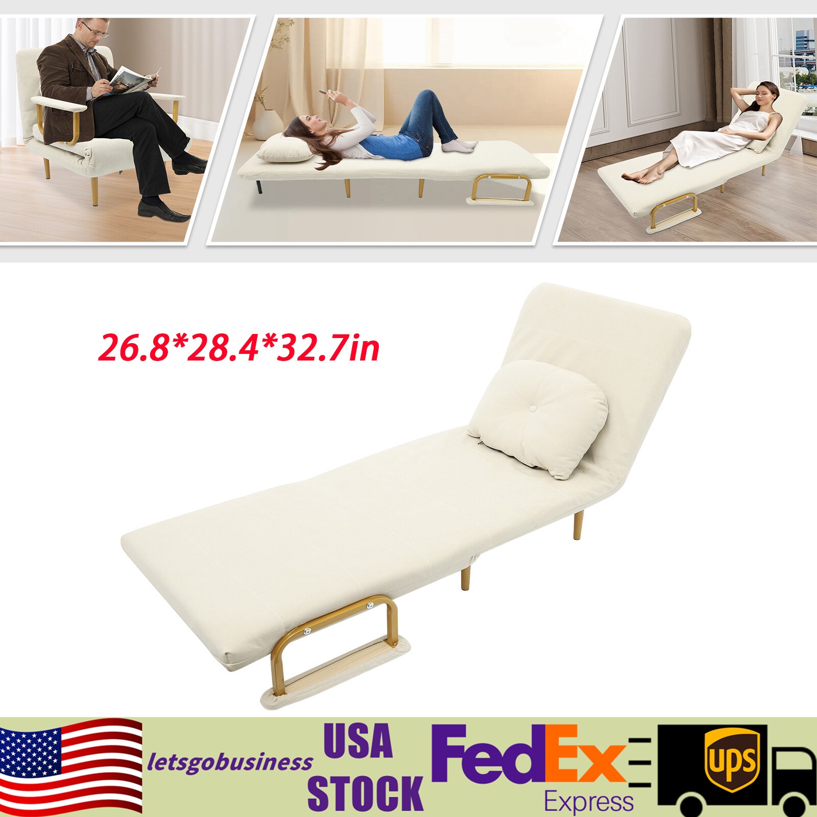 68x190cm Rust-proof Folding Sofa Bed Sofa Chair Bed Convertible Sofa Bed gallery