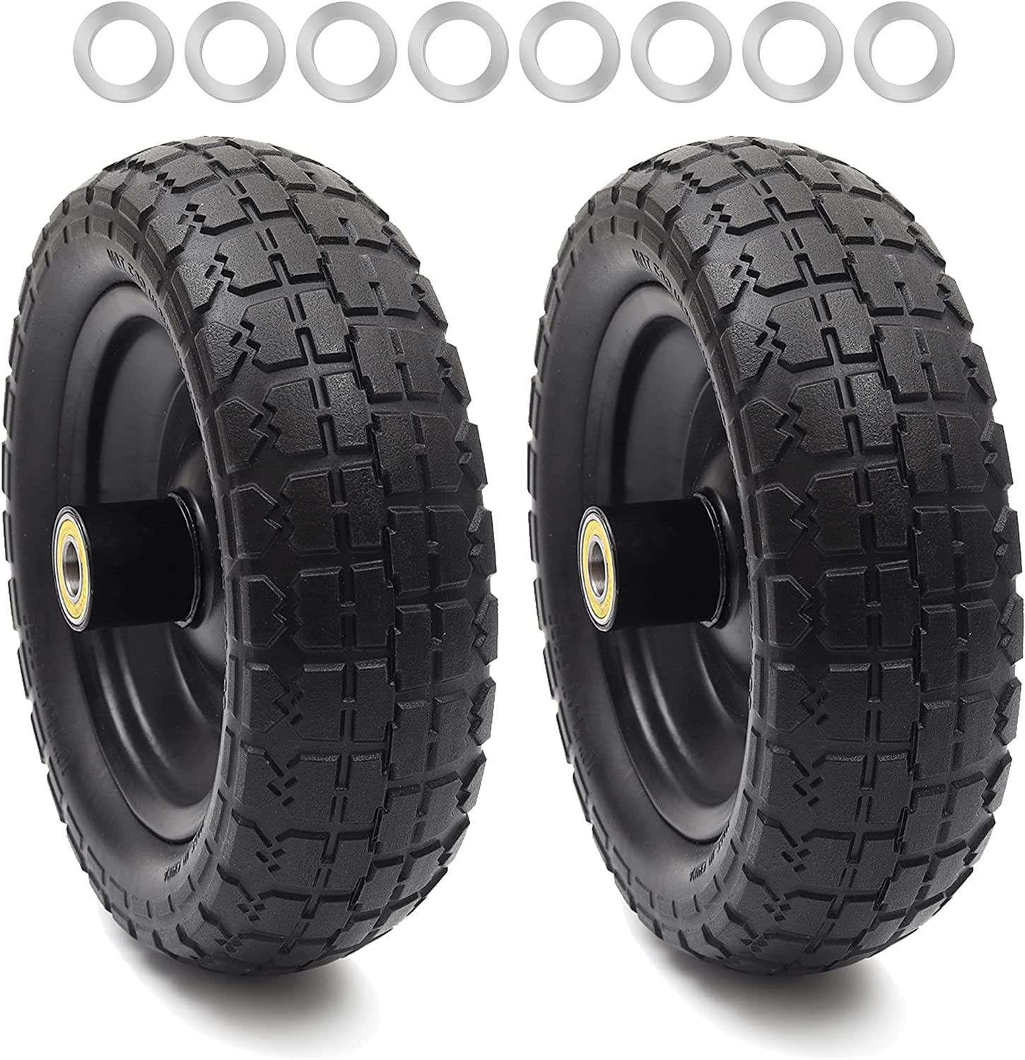(2-Pack) 10" Replacement Tire for Gorilla Cart - Solid Polyurethane Flat-Free Ti gallery