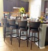 Set of 4 Swivel Counter Height Stools 26 inch Upholstered Wood Kitchen Chairs gallery