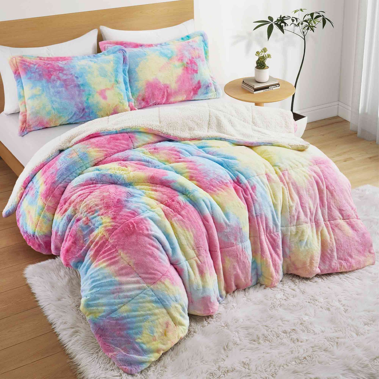 Extra Warm Reversible PV Sherpa Fleece Plush Blanket, Antistatic Comforter Sets gallery