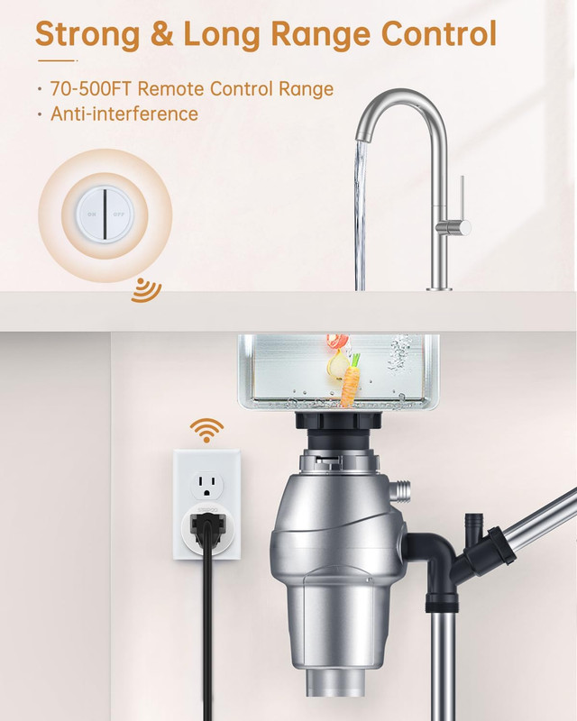 Garbage Disposal Wireless Switch Kit, Remote Control Outlet, Garbage Disposal Bu gallery