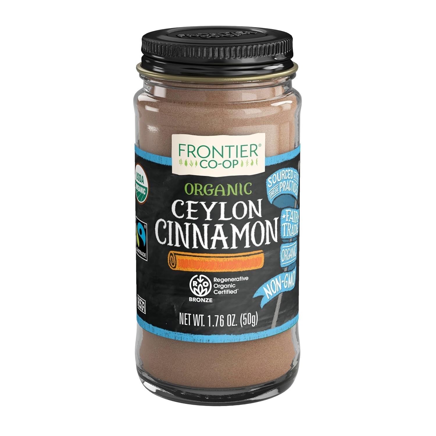 Frontier Organic Ceylon Cinnamon Powder - Regenerative & Kosher, 1.76 oz gallery