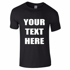 TEXT PRINTED T-SHIRTS – PERSONALISED, STAG NIGHTS, WORK, FUN, YOUR WORDS!
