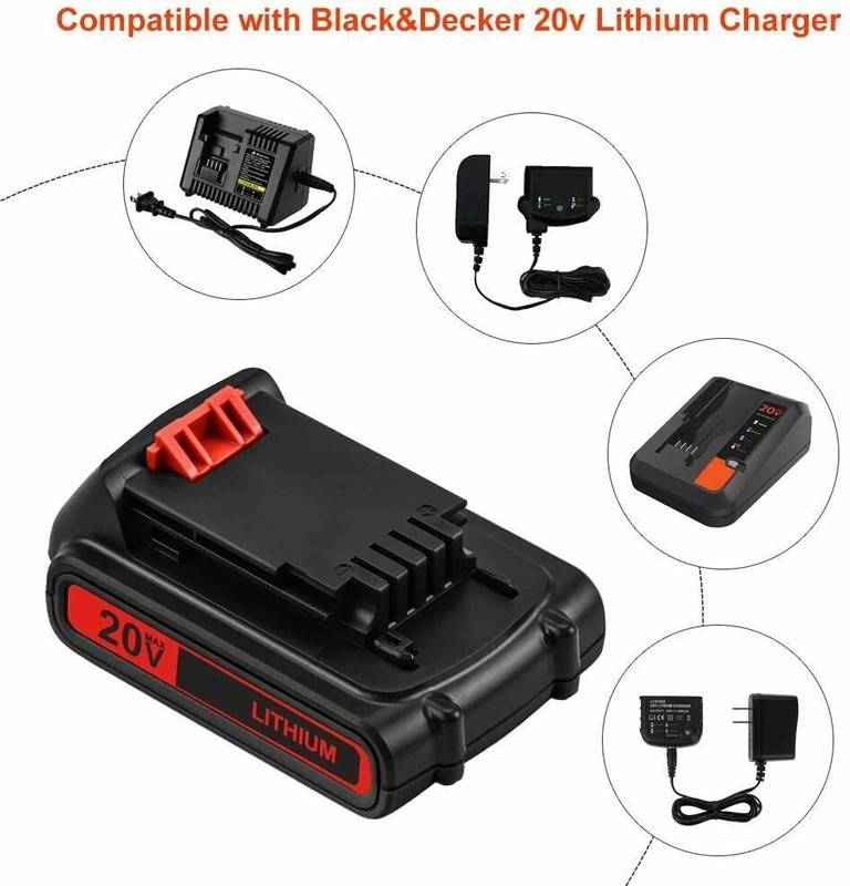 2x 20V Battery 3.0Ah Replacement for Black Decker 20V Lithium LBXR20 LB20 gallery
