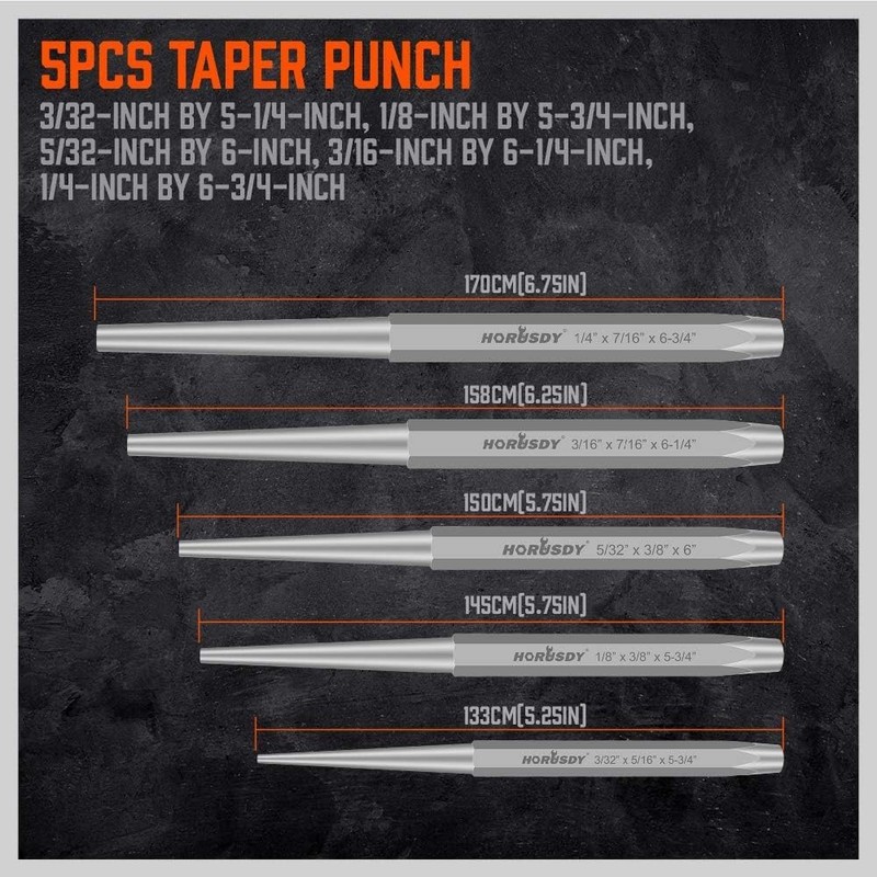 16-Piece Punch and Chisel Set, Including Taper Punch, Cold Chisels, Pin Punch... gallery