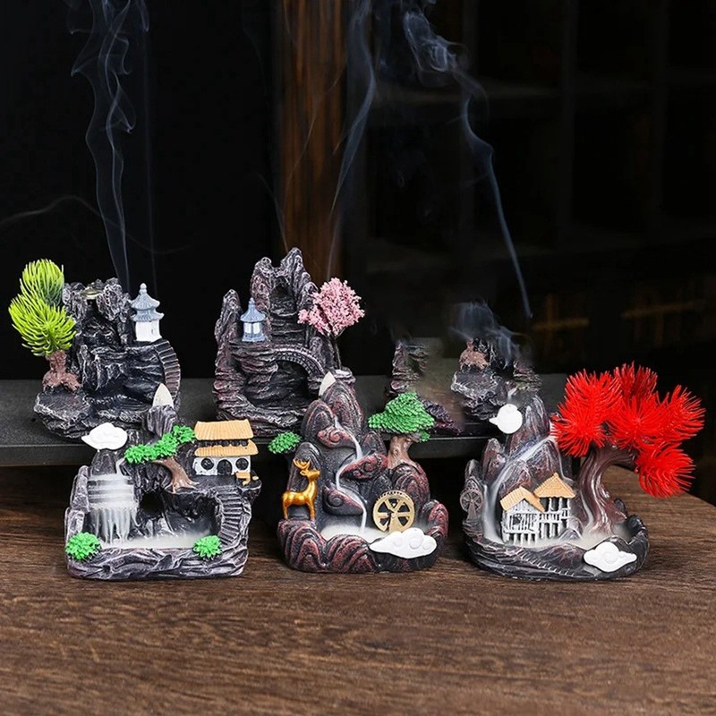 High Mountain Flowing Waterfall Backflow Incense Burner Home Fragrance9970 gallery