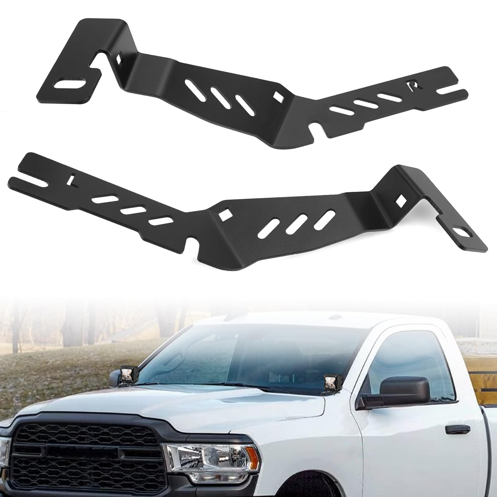 Dodge Ram 2500 3500 Ditch Light Mount Brackets for 20192024 LED Pods gallery
