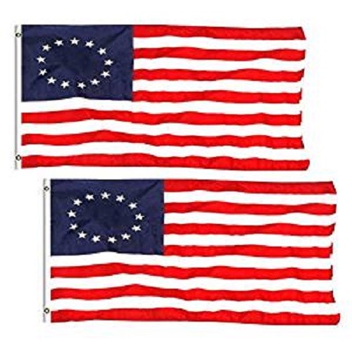 2 Pack 3x5 ft. 100% Polyester Sharp and Vivid Color Outdoor USA Betsy Ross Flag