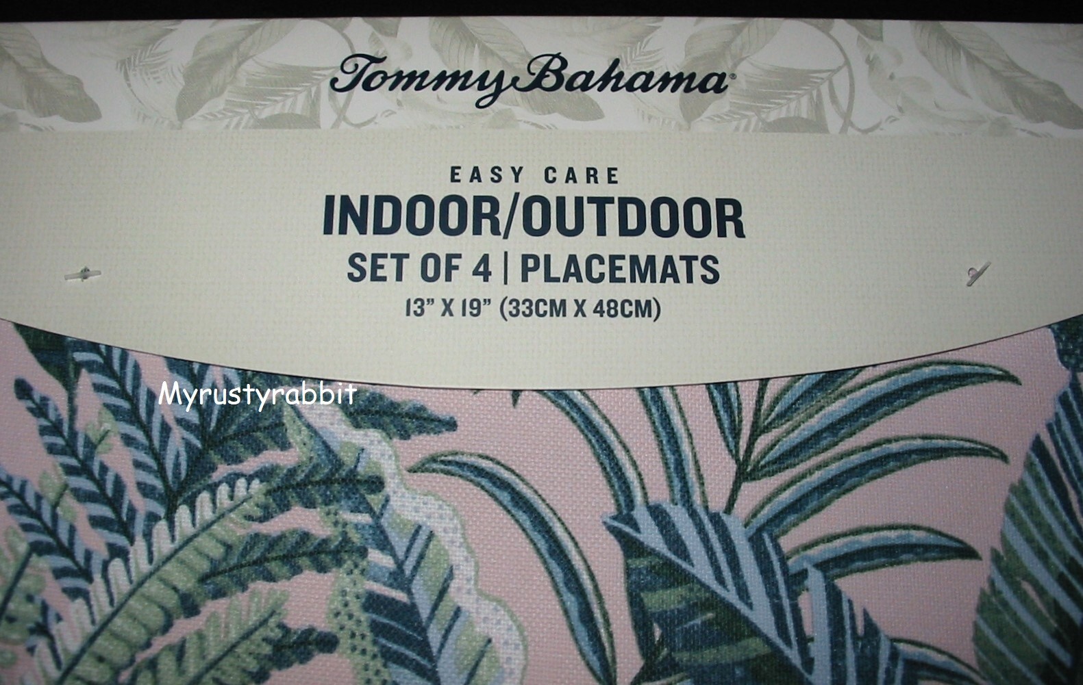 Tommy Bahama Tropical Leaf Placemats Set of 4 - Indoor / Outdoor Easy Care gallery