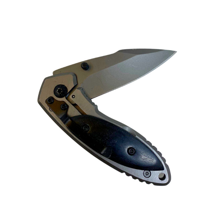 Folding Utility Pocket Knife With Lock blade Titanium plated gallery