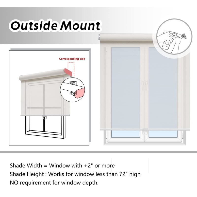 Cordless Roller Shades for Windows Light Filtering Shades with 5% Openness So... gallery