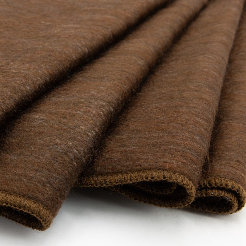 DOUBLE DENSITY ALPACA WOOL BLANKET THROW | QUEEN SIZE | SOFT & WARM EARTH BROWN gallery