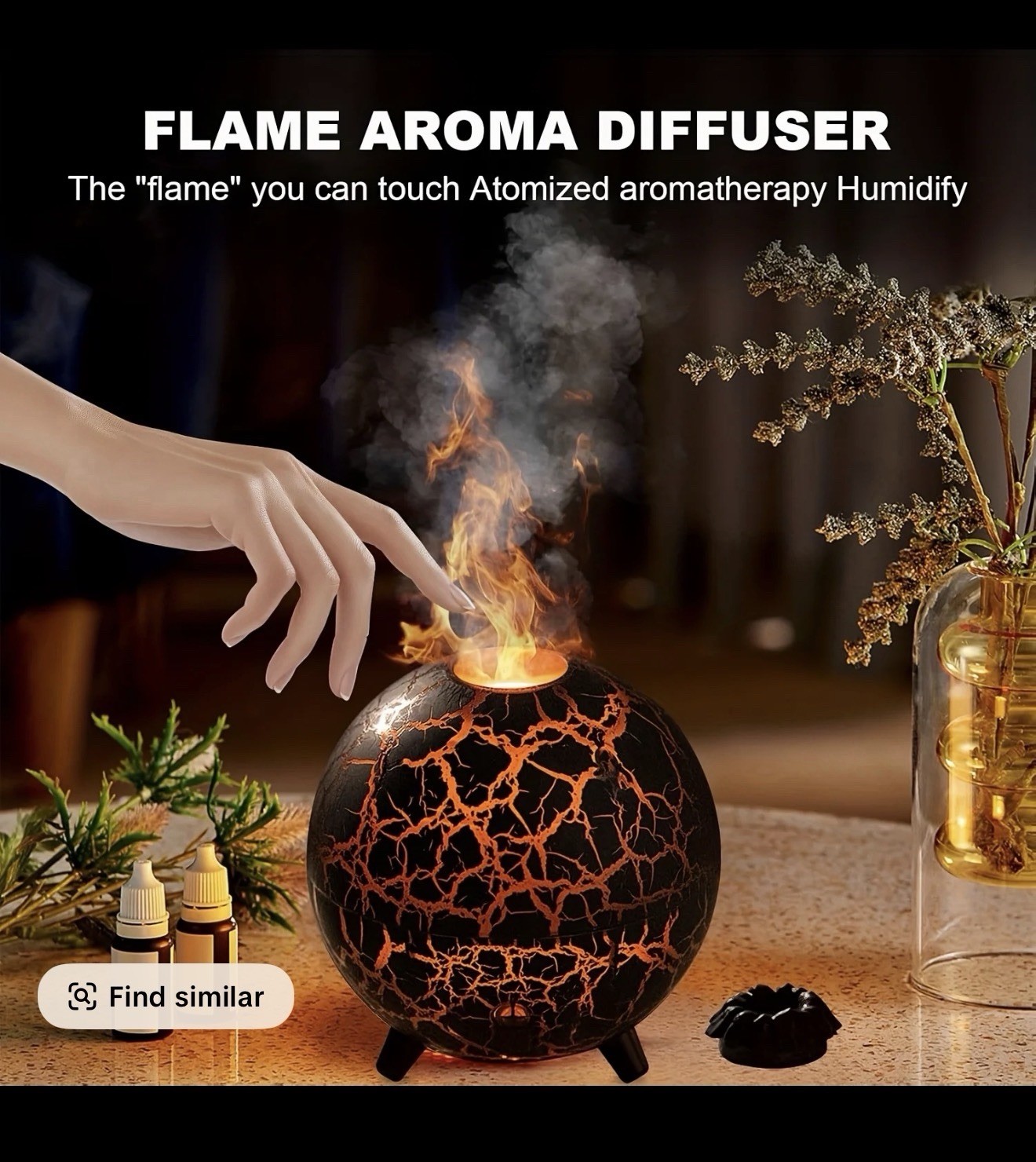 Large Rooms, Colorful Lighting Function,No Water auto-Off, Home Essenti Black) gallery