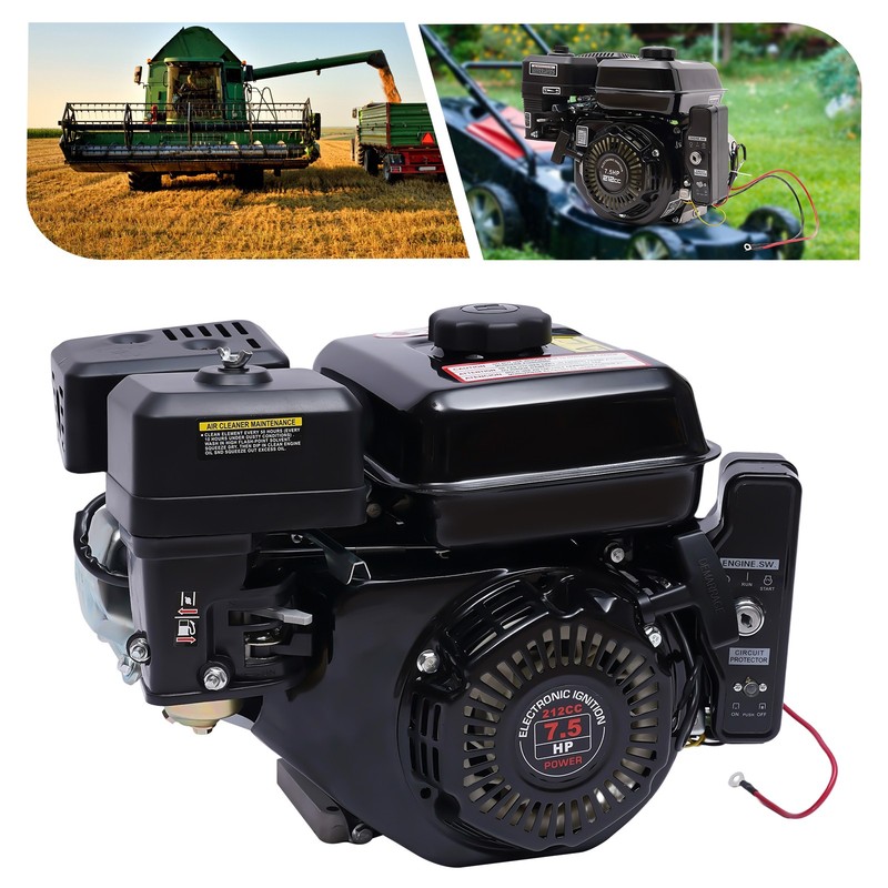 Electric Start Gas Engine 212cc 4-Stroke Horizontal Shaft Motor for Honda GX160 gallery
